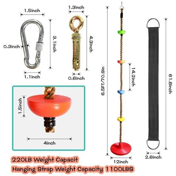 Climbing Rope Tree Swing with Disc Swings Seat and Platforms - Outdoor Play - Picture 2 of 6